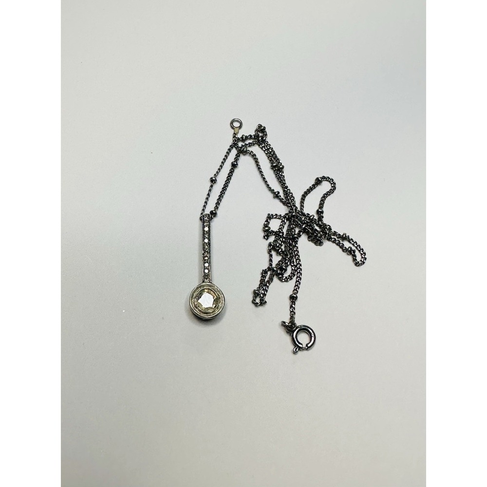Real Uncut Diamond Sterling Silver Necklace